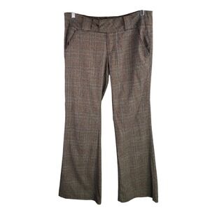 Be Bop Plaid Flare Pants Low Rise Womens Size 16 Brown Retro Career Academia Y2k